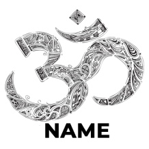 Om aum sanskrit model-2 design featuring intricate patterns, perfect for baby items at pacifier-baby.com.\n\nCaption: 