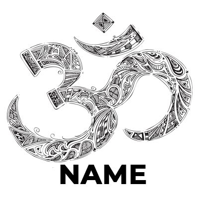 Om aum sanskrit model-2 design featuring intricate patterns, perfect for baby items at pacifier-baby.com.\n\nCaption: 