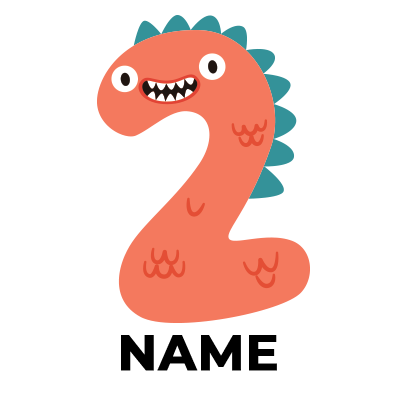 Colorful cartoon number two character for celebrating a second birthday, perfect for baby products.\n\nCaption: Celebr