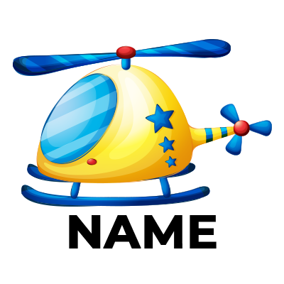 A colorful yellow helicopter toy featuring blue stars and rotors, perfect for inspiring imaginative play for little ones.\n\nAdd