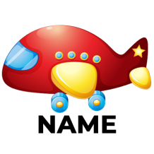Colorful red toy plane with blue accents, perfect for imaginative play. Available at pacifier-baby.com. \n\nCaption: L