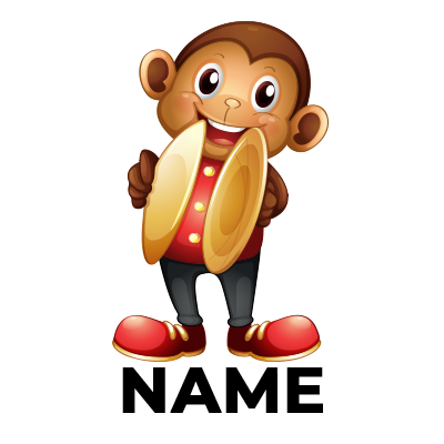 Colorful Toy Monkey holding cymbals, designed for playful engagement in baby rooms.\n\nCaption: Bring joy to playtime 