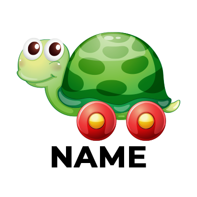 A colorful toy turtle with a smiling face and red wheels, perfect for baby playtime.\n\nCaption: Discover the Toy Turt