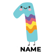 Colorful number one character, perfect for a baby\'s birthday celebration.\n\nCaption: Celebrate your little one\'s fi