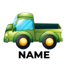 Colorful green toy van designed for babies, featuring a friendly appearance and bright wheels. \n\nCaption: Bring fun 