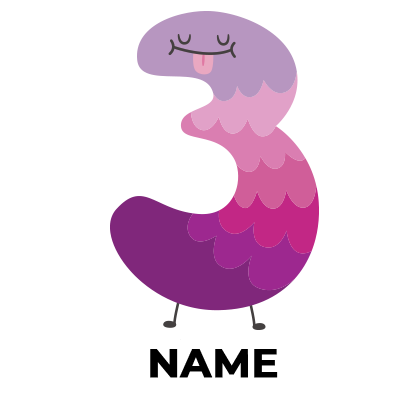 Fun and colorful \"3\" design, perfect for celebrating a baby\'s third anniversary.\n\nCaption: Celebrate your little 