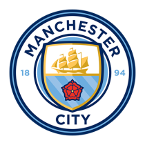 Manchester City Football Club logo, ideal for baby products like bodysuits, bibs, and accessories at pacifier-baby.com