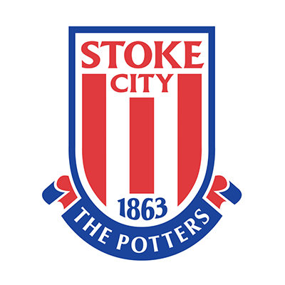 Stoke City Football Club logo, perfect for baby items like bodysuits and bibs.\n\nCaption: Dress your little fan in st