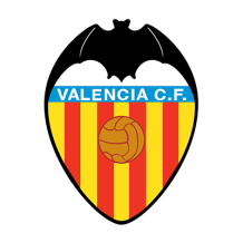 Valencia Club de Fútbol logo featuring a bat and a soccer ball, perfect for baby sports gear at pacifier-baby.com.\n\n