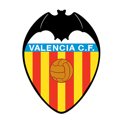 Valencia Club de Fútbol logo featuring a bat and a soccer ball, perfect for baby sports gear at pacifier-baby.com.\n\n