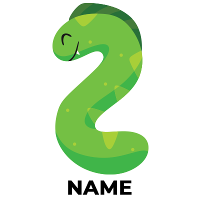 A playful green number two with a smiling face, perfect for celebrating a baby\'s second birthday.\n\nCaption: Celebra