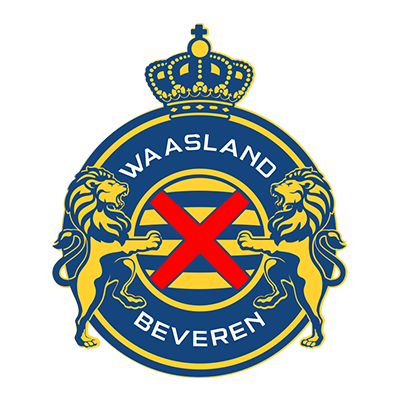 Waasland-Beveren logo featuring two lions and a crown, perfect for baby items like pacifiers and bibs.\n\nCaption: Exp
