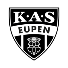 KAS Eupen logo on a black background, suitable for a baby product branding in a shop selling baby items.\n\nCaption: D