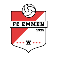 FC Emmen logo on a red and white shield, perfect for baby products that celebrate team spirit.\n\nCaption: Celebrate y