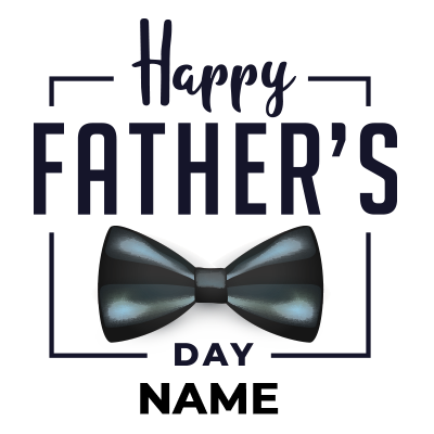 Graphic featuring the text \"Happy Father\'s Day\" with a bow tie, perfect for celebrating dads.\n\nCaption: Celebrate