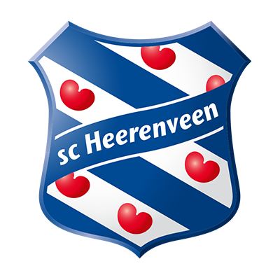 SC Heerenveen logo featuring a shield design with blue and white stripes and red hearts, suitable for baby items.\n\nC