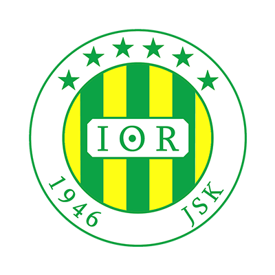 Jeunesse sportive de Kabylie logo, colorful circle design featuring green and yellow stripes, suitable for baby produc