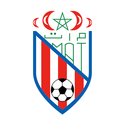 Image of the Moghreb Athlétic de Tétouan logo, featuring a shield design with red and white stripes and a soccer ball.\n\nShow y