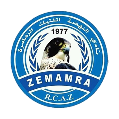 Logo of Renaissance Club Athletic Zemamra, featuring a bird and a circular design in blue and white.\n\nCaption: Disco