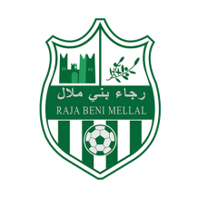 Logo of Raja de Béni Mellal, a baby product brand, featuring a shield design in green and white with a soccer ball mot