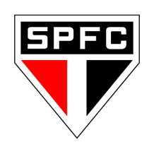 São Paulo Futebol Clube logo on a black background, ideal for baby items like bodysuits and accessories.\n\nCaption: S