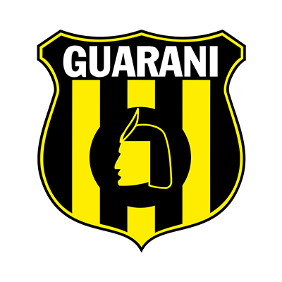 Club Guaraní logo on a black background, suitable for baby products like pacifiers and accessories. \n\nCaption: Disco