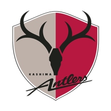 Kashima Antlers logo featuring antlers on a shield with red and beige colors, suitable for baby products.\n\nCaption: 