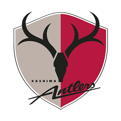 Kashima Antlers logo featuring antlers on a shield with red and beige colors, suitable for baby products.\n\nCaption: 