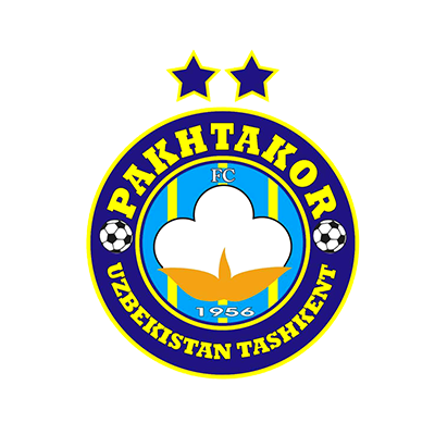 Logo of Pakhtakor Tashkent, featuring a cotton plant, soccer elements, and blue and yellow colors, suitable for baby p