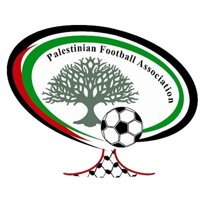 Logo of the Palestine National Football Team, featuring a tree and a soccer ball, ideal for baby items with a sports t