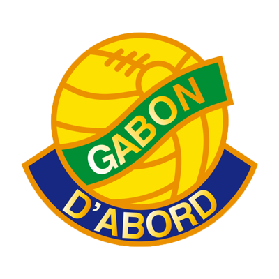 Gabon national football team logo featuring a yellow ball and green banner, perfect for baby items.\n\nCaption: Celebr