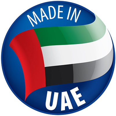 Logo indicating \"Made in UAE\" prominently displayed, symbolizing quality for baby products.\n\nCaption: Discover our