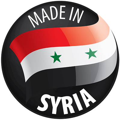 This badge highlights products proudly made in Syria, perfect for your baby\'s essentials at pacifier-baby.com.