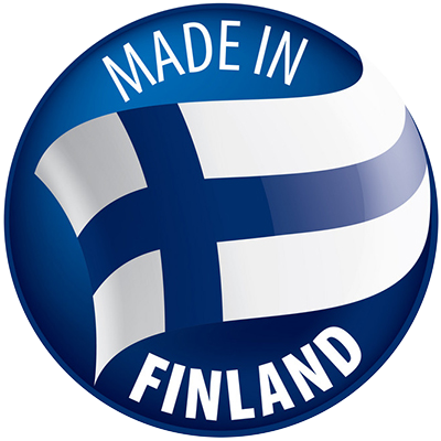 Seal showing \"Made in FINLAND\" highlighting quality baby products.\n\nCaption: Discover quality baby essentials made