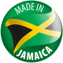 Badge featuring the words \"Made in Jamaica,\" with the Jamaican flag colors, suitable for baby products.\n\nCaption: 