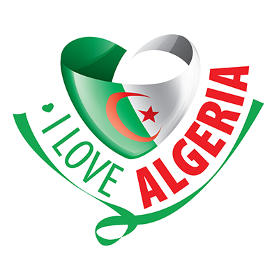 \"I Love Algeria version-1 logo featuring a heart design with the Algerian flag colors and text, suitable for baby pro