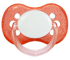 Glittery red lipstick